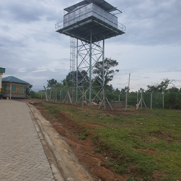 Installed water tank receiving water from borehole1 - sba